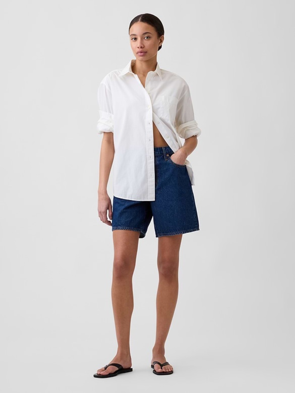 Gap Dark Wash Denim Midi Shorts NWT